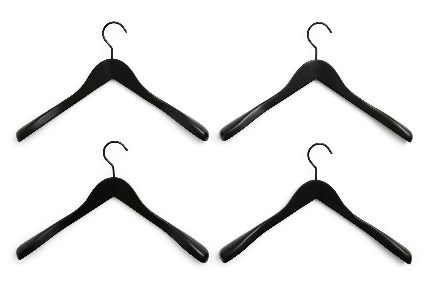 Smooth Coat Hanger Wide, Set of 4, Hay