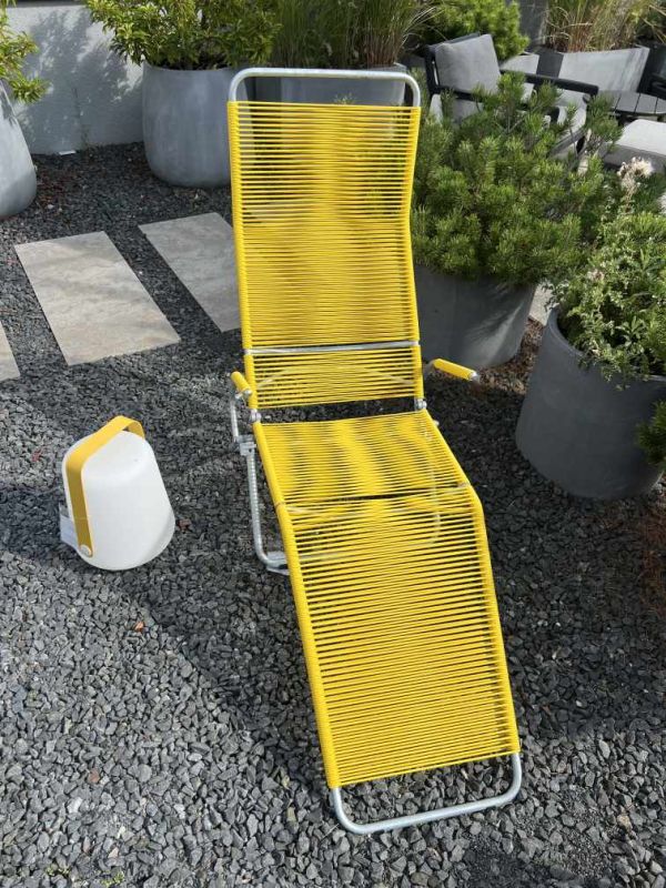 Altorfer deckchair outdoor yellow RAL 1023 Embru EXHIBITION PIECES