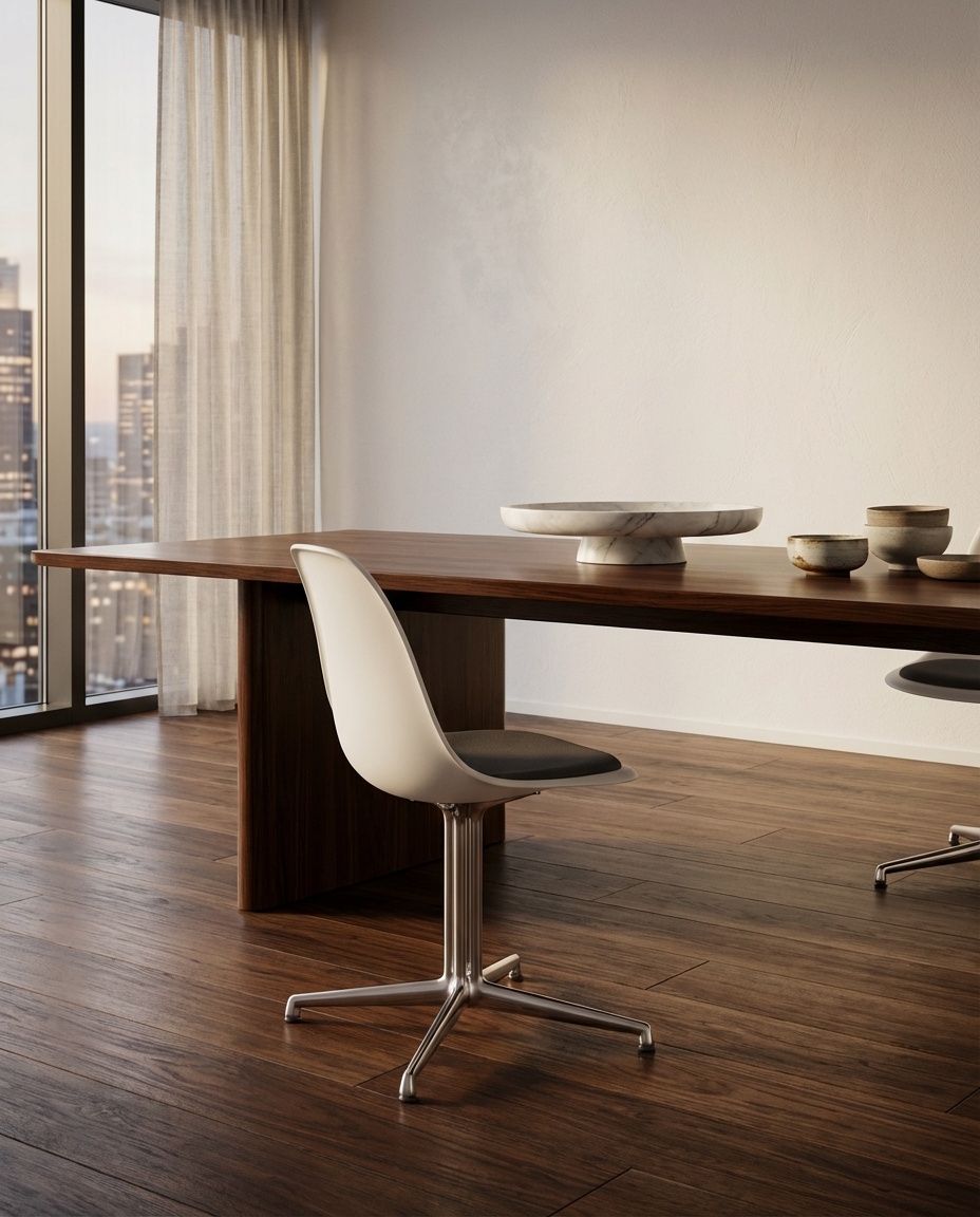 Eames Plastic Side Chair DSL RE Chair with seat cushion Vitra