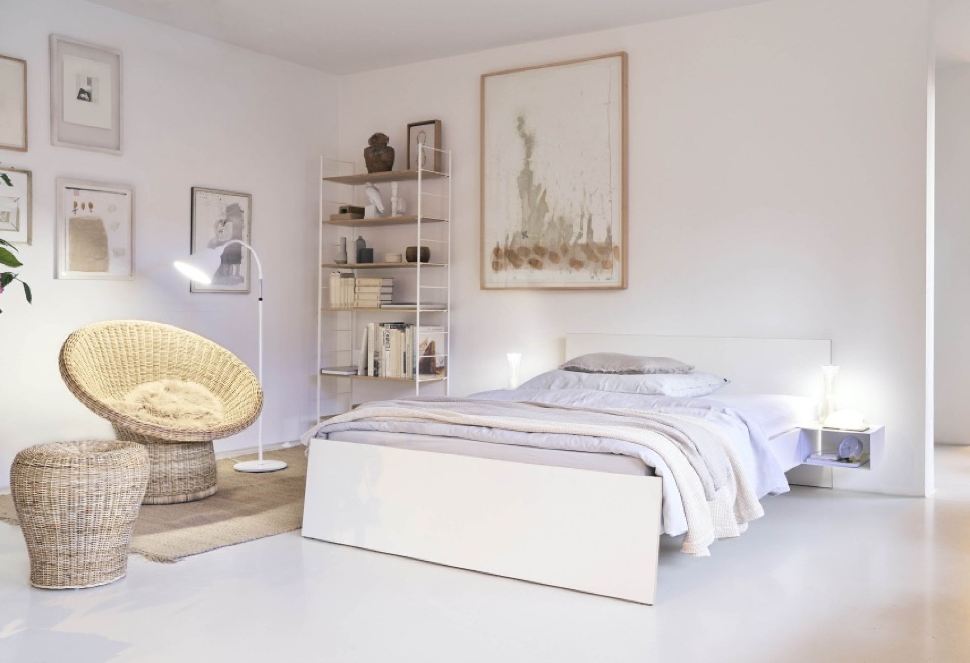 Stockholm bed birch multiplex with high headboard Richard Lampert 