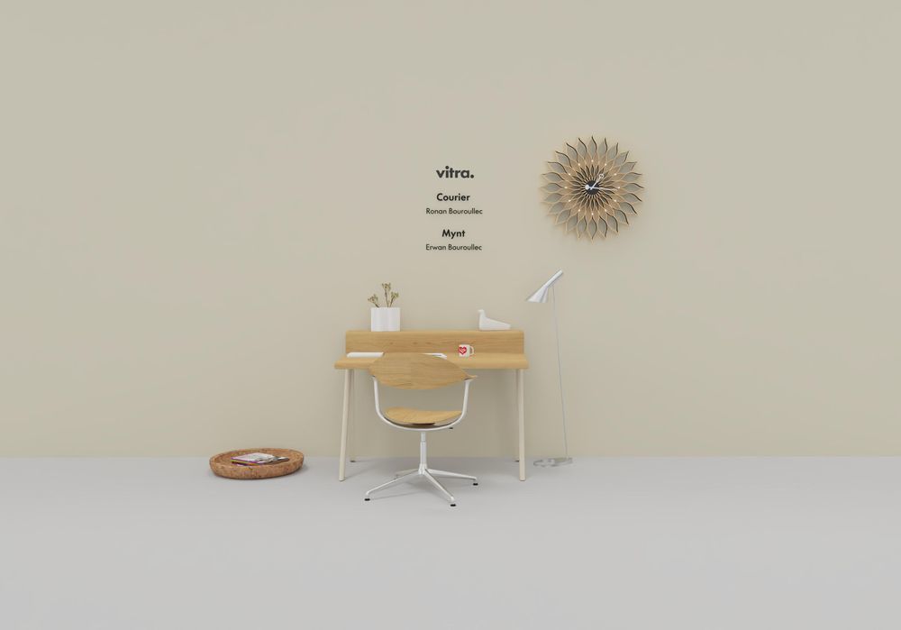 Mynt back and seat Plywood office swivel chair Vitra