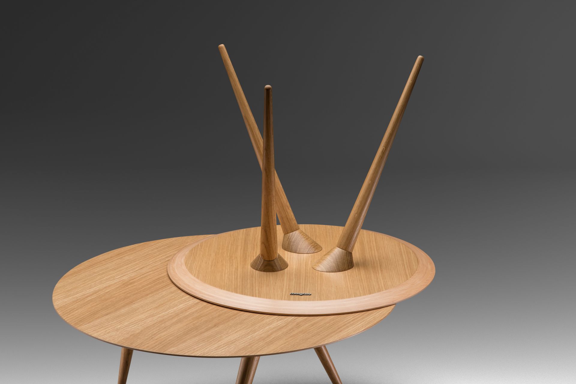 Turn low side table natural oak Maigrau