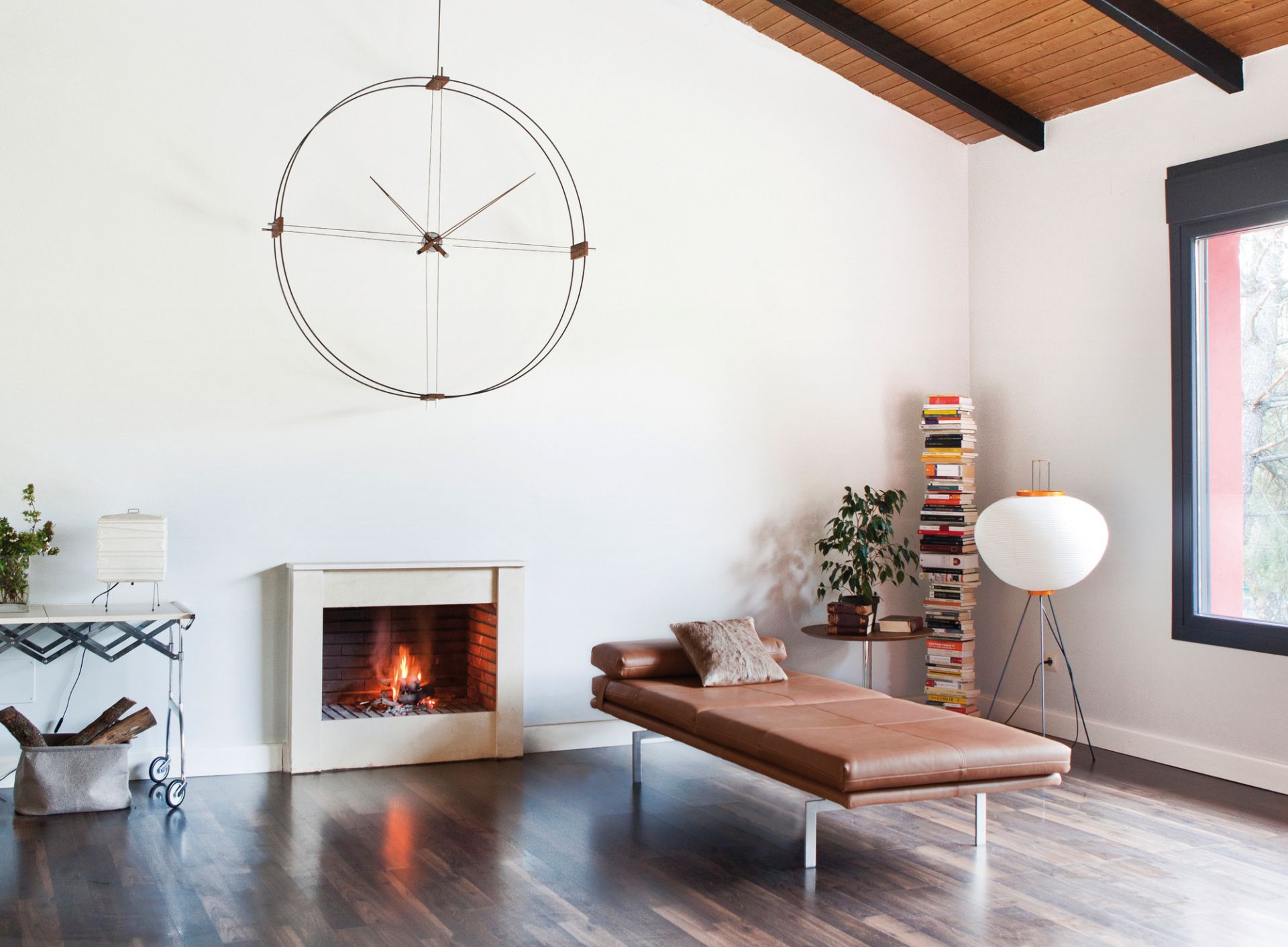 Delmori Wall Clock nomon Black/Walnut