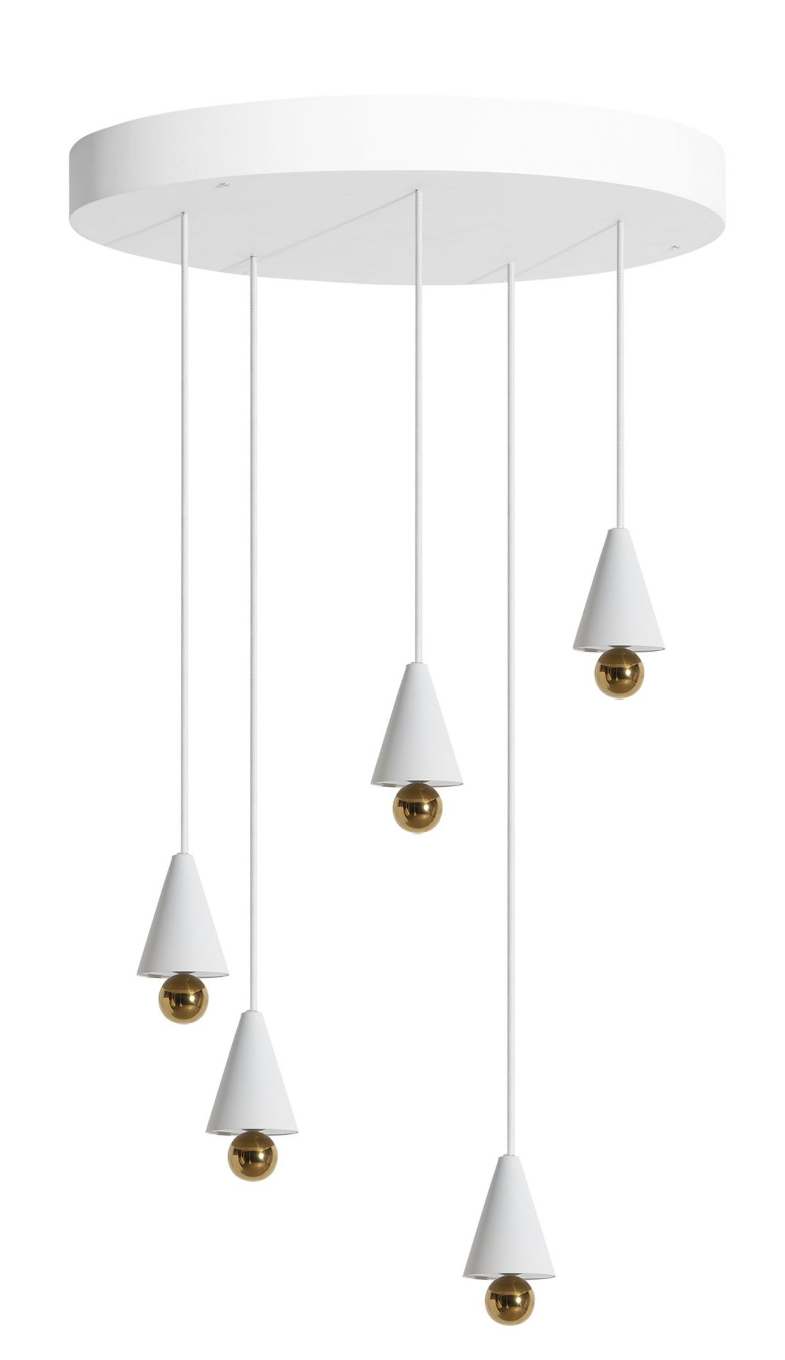 Cherry Pendant light Pendant Light Set of 5 Round Plate Petite Friture White