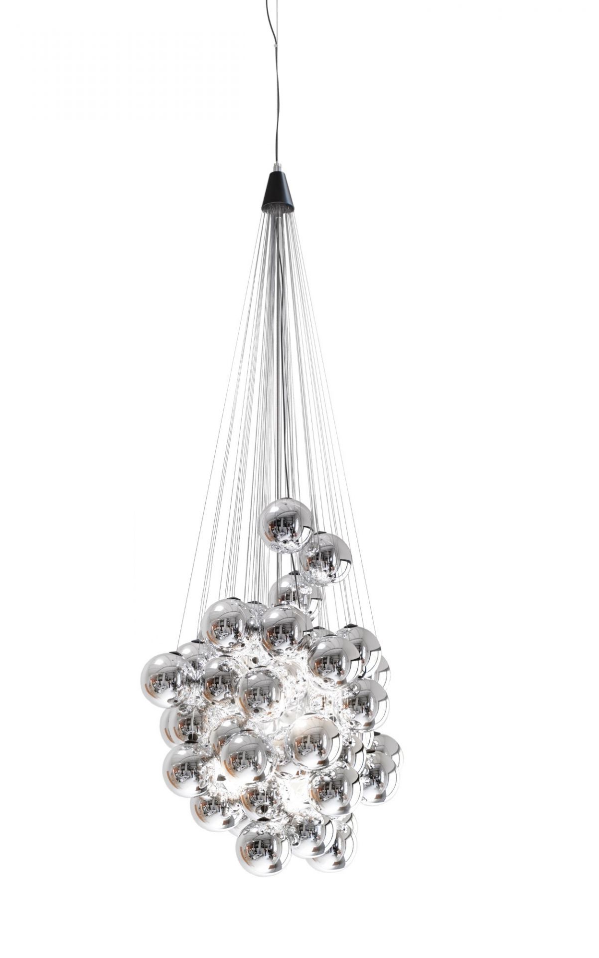 D87 Stochastic Pendant Light 72 LED's Metallised Luceplan