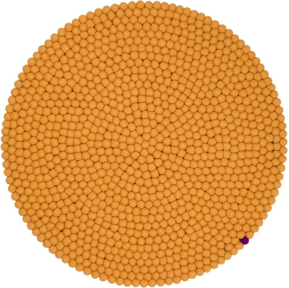 Big One Round Felt carpet Ø 300 cm myfelt Ochre yellow