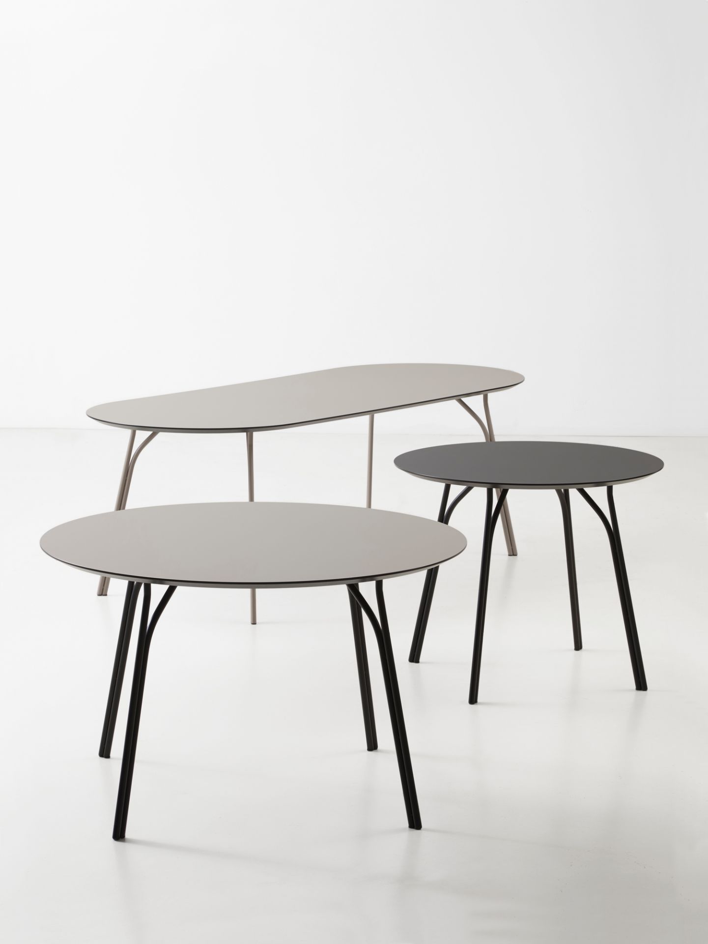 Tree Dining Table Ø90 Tabletop Beige Legs Black Woud