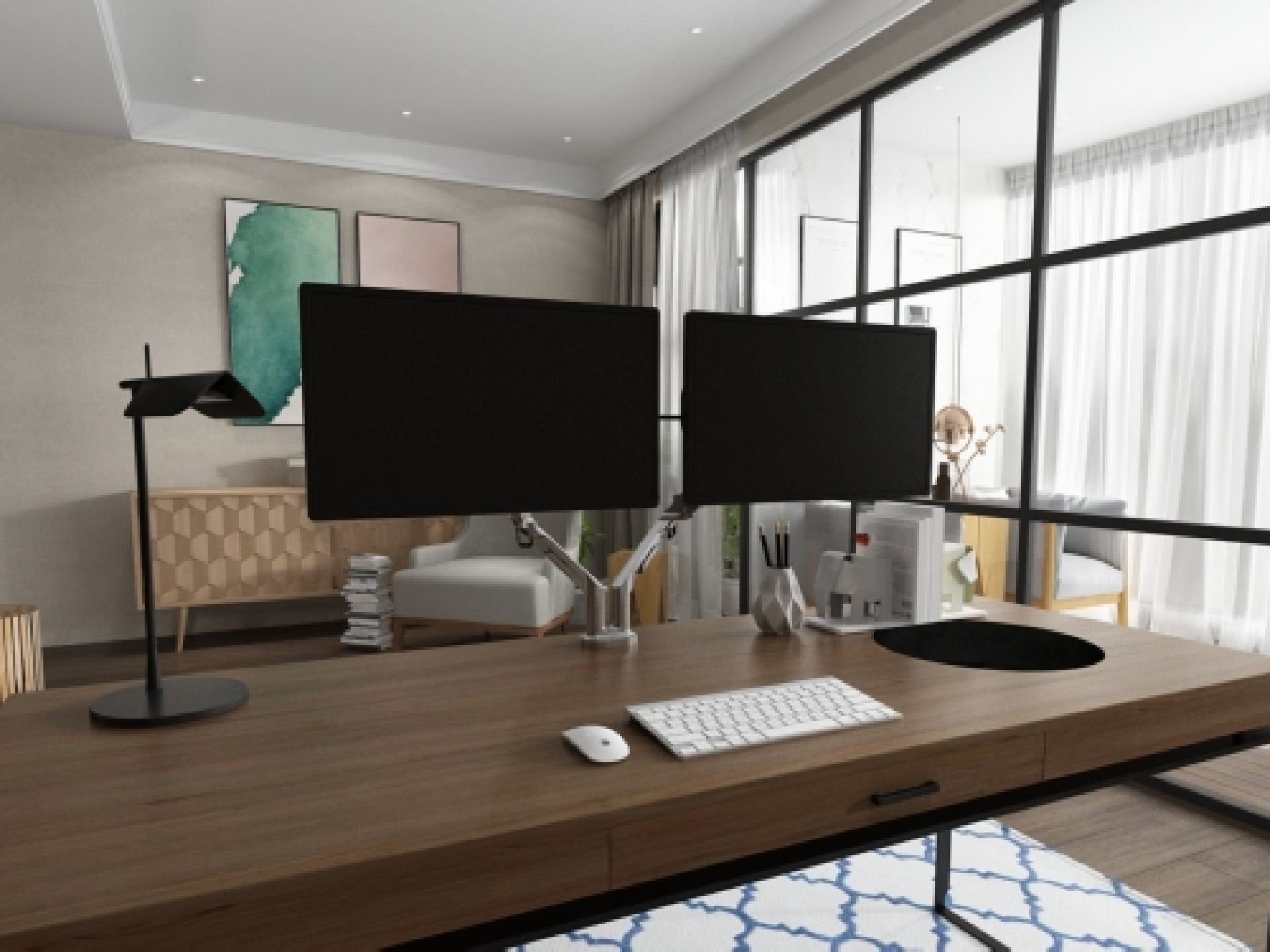 Monitor Swivel arm Hiplift White