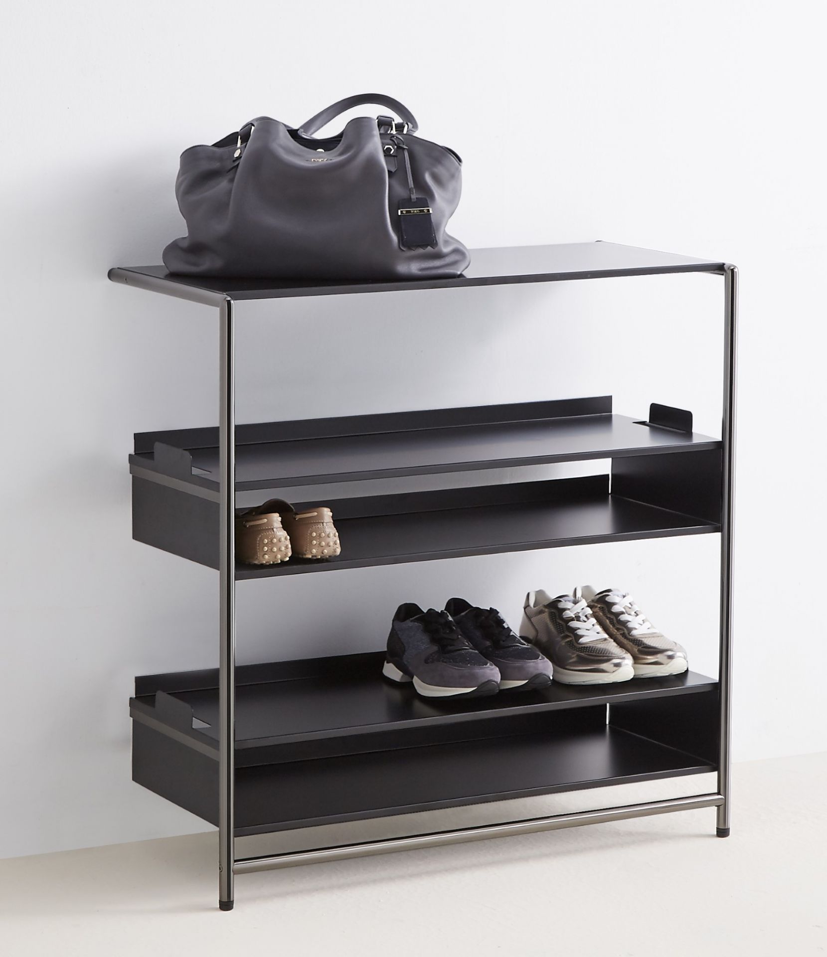 Special shelves set of 2 for Pool 82 lean-to shelf / shoe rack BLACK Mox SINGLE PIECES