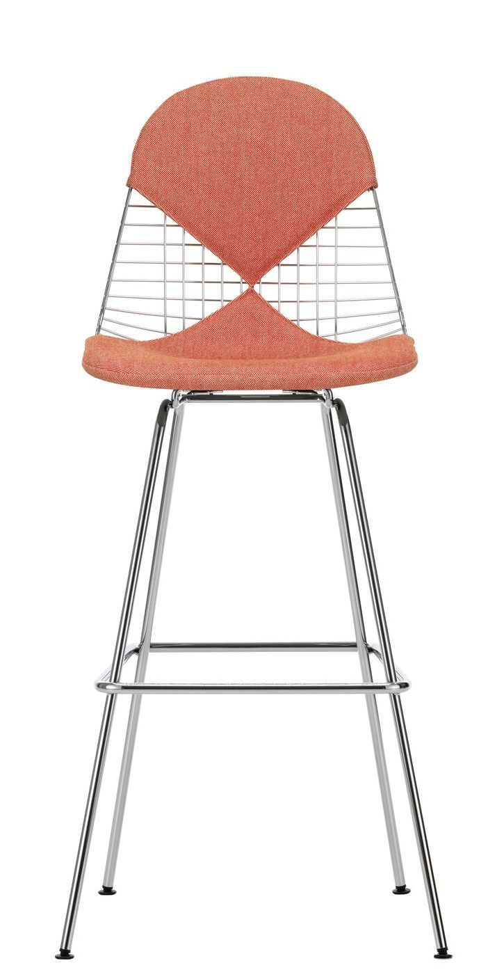 Eames Wire Bar Stool Bar stool High with seat and backrest upholstery Vitra
