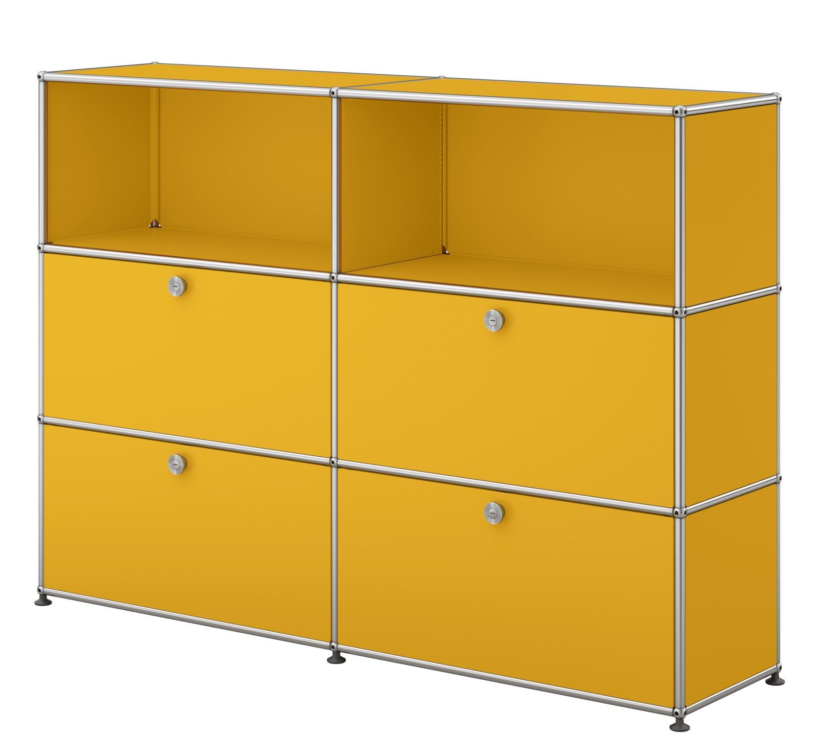 USM Haller sideboard / highboard with 4 flaps - QUICK SHIP golden yellow