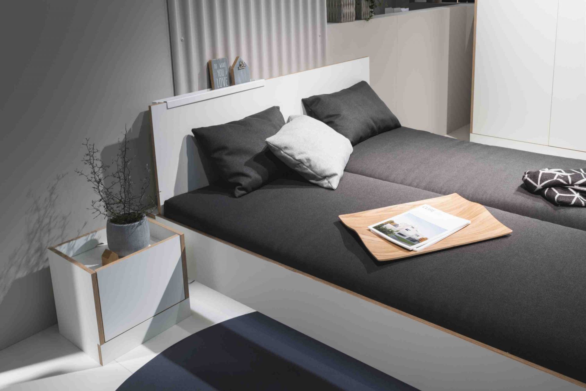Headboard for Flai double bed anthracite Müller Möbelwerkstätten