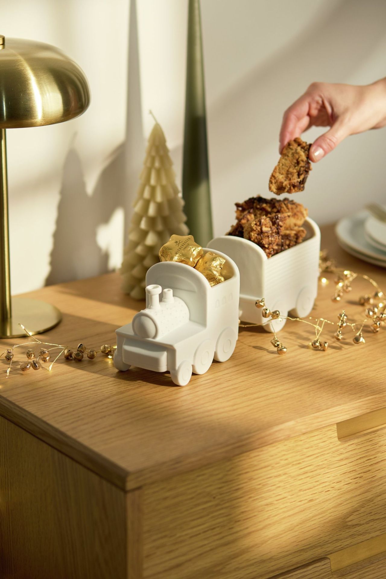 Christmas Train Set Bowl Set Wheels