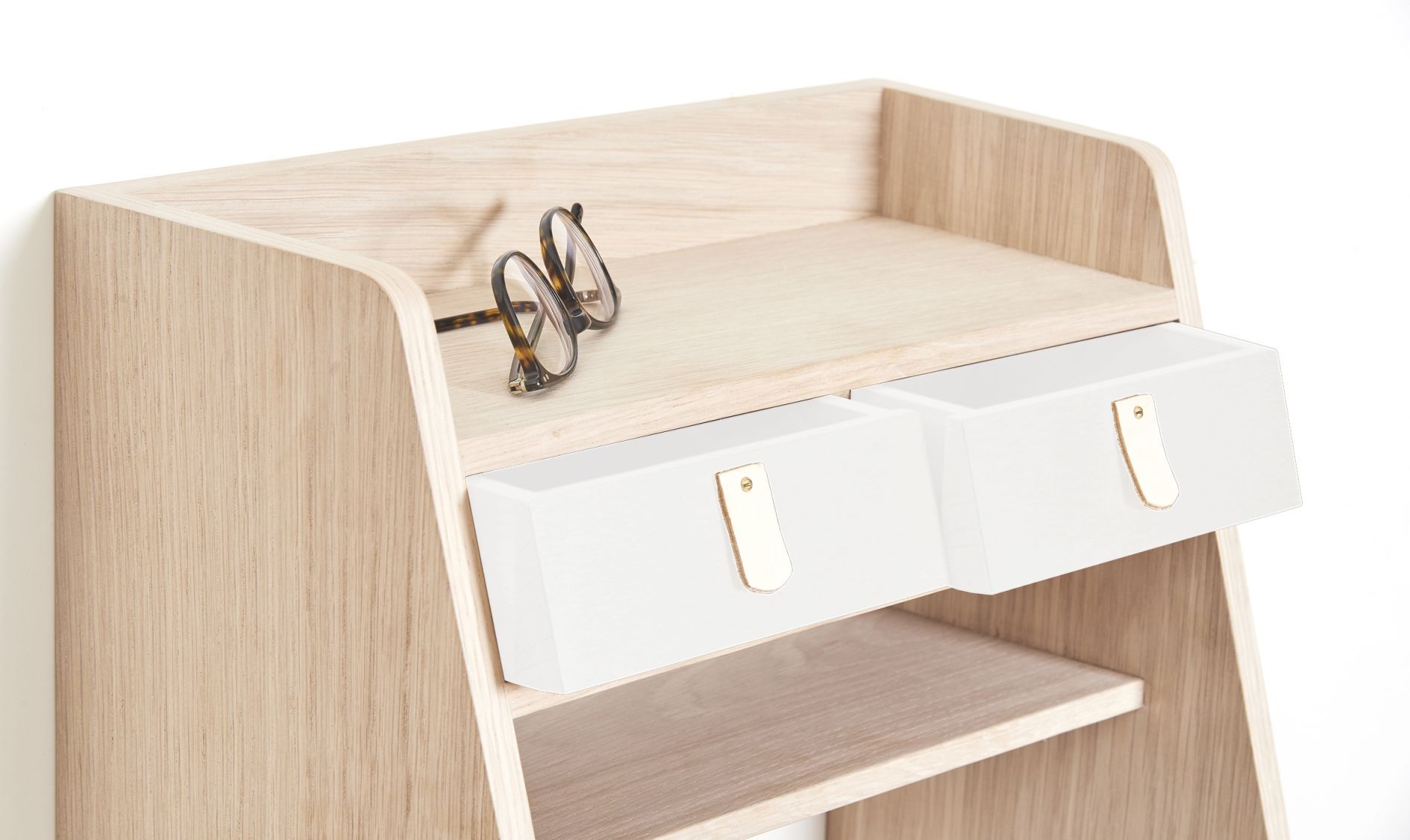 Suzon wall mounted storage Oak-white Hartô