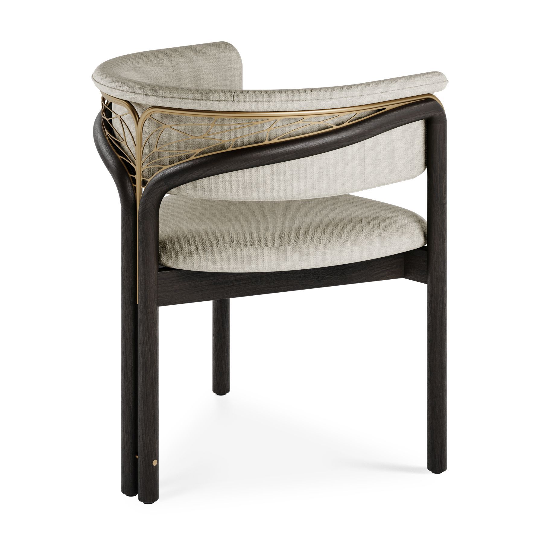 Volita Chair Brass colors - beige Chenille Morpho