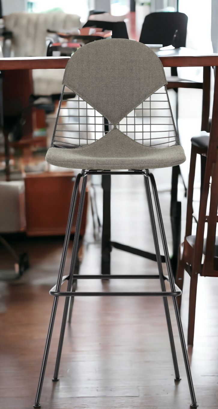 Eames Wire Bar Stool Bar stool High with seat and backrest upholstery Vitra