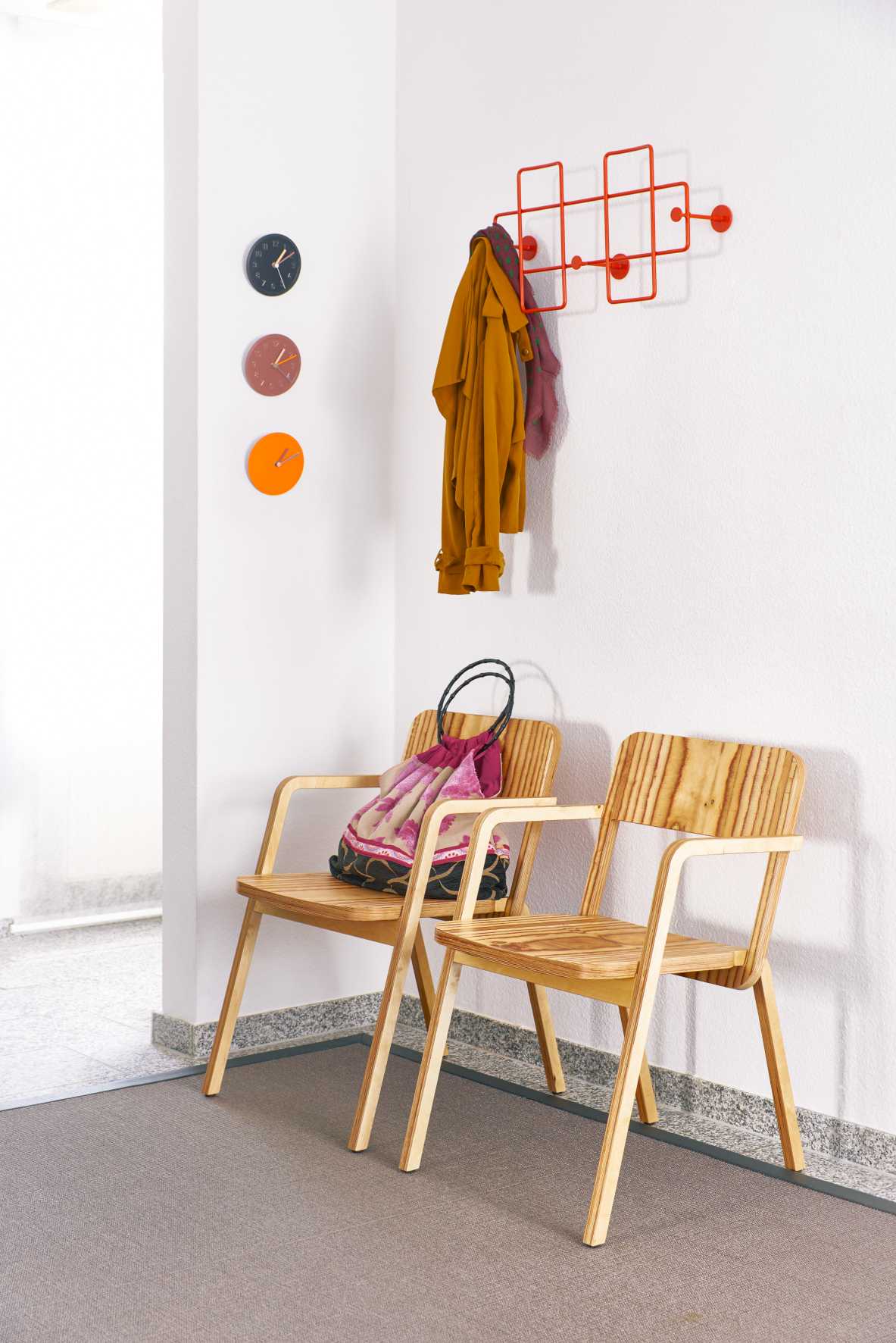 Bazar Wall Coat Rack Medium Blood Orange Richard Lampert