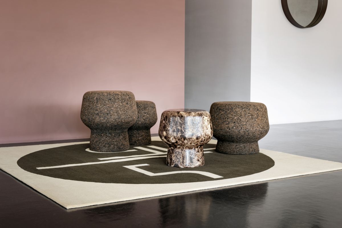 Corker No. 1 Marble Stool/Side table Bianco Carrara ClassiCon