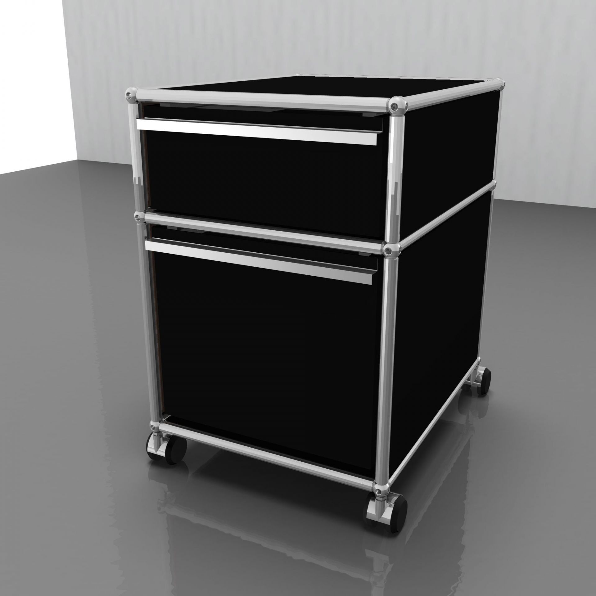 USM Haller Rollcontainer mit Hängeregistratur – graphitschwarz