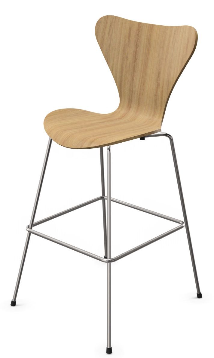 Seven Bar Stool 3197 Unupholstered Pale Pink Frame Graphite Fritz Hansen SINGLE PIECES