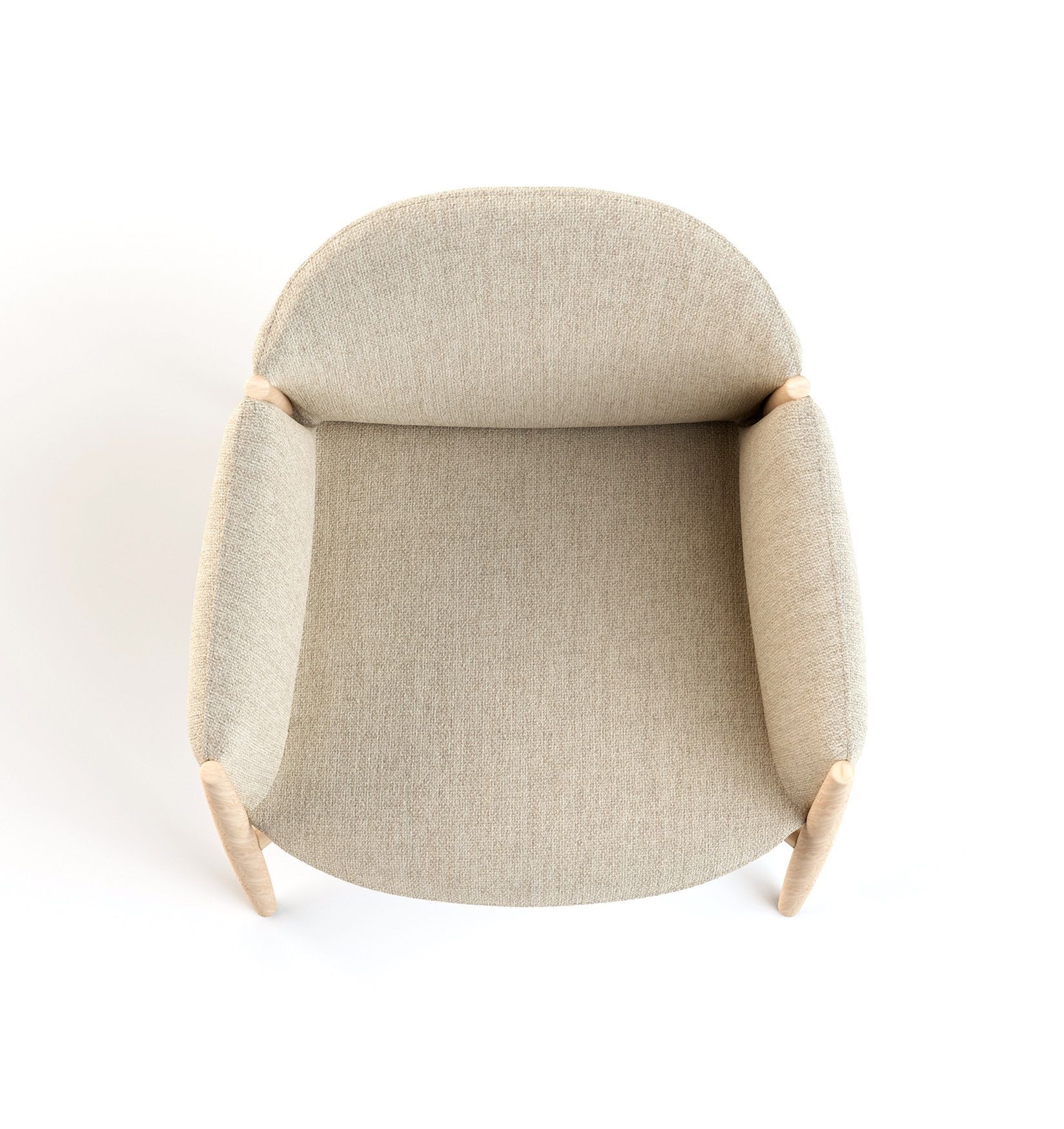 Kagu chair with armrests wooden frame Cor