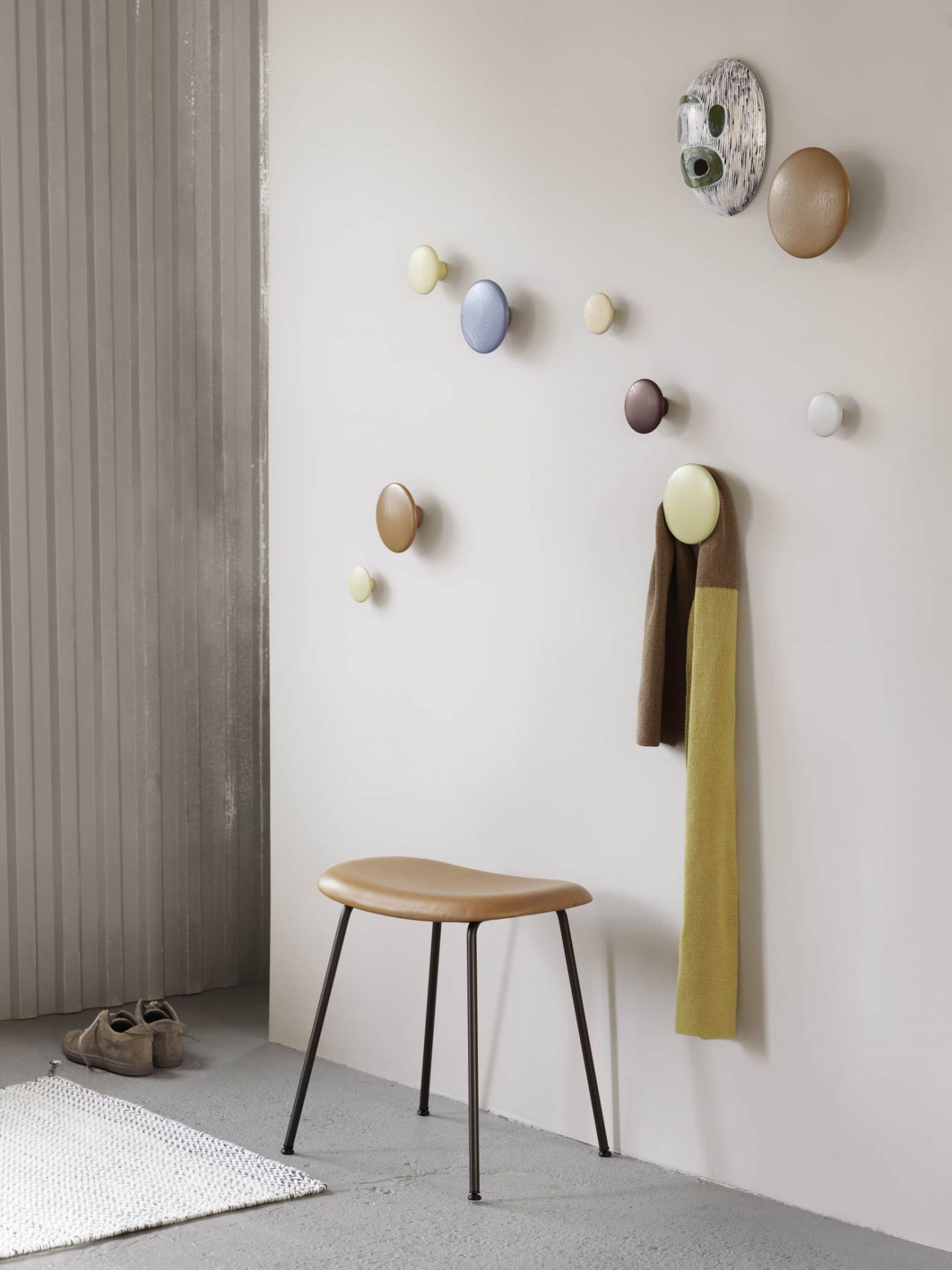  The Dots Large Wood WHITE Coat Hook Muuto SINGLE PIECE