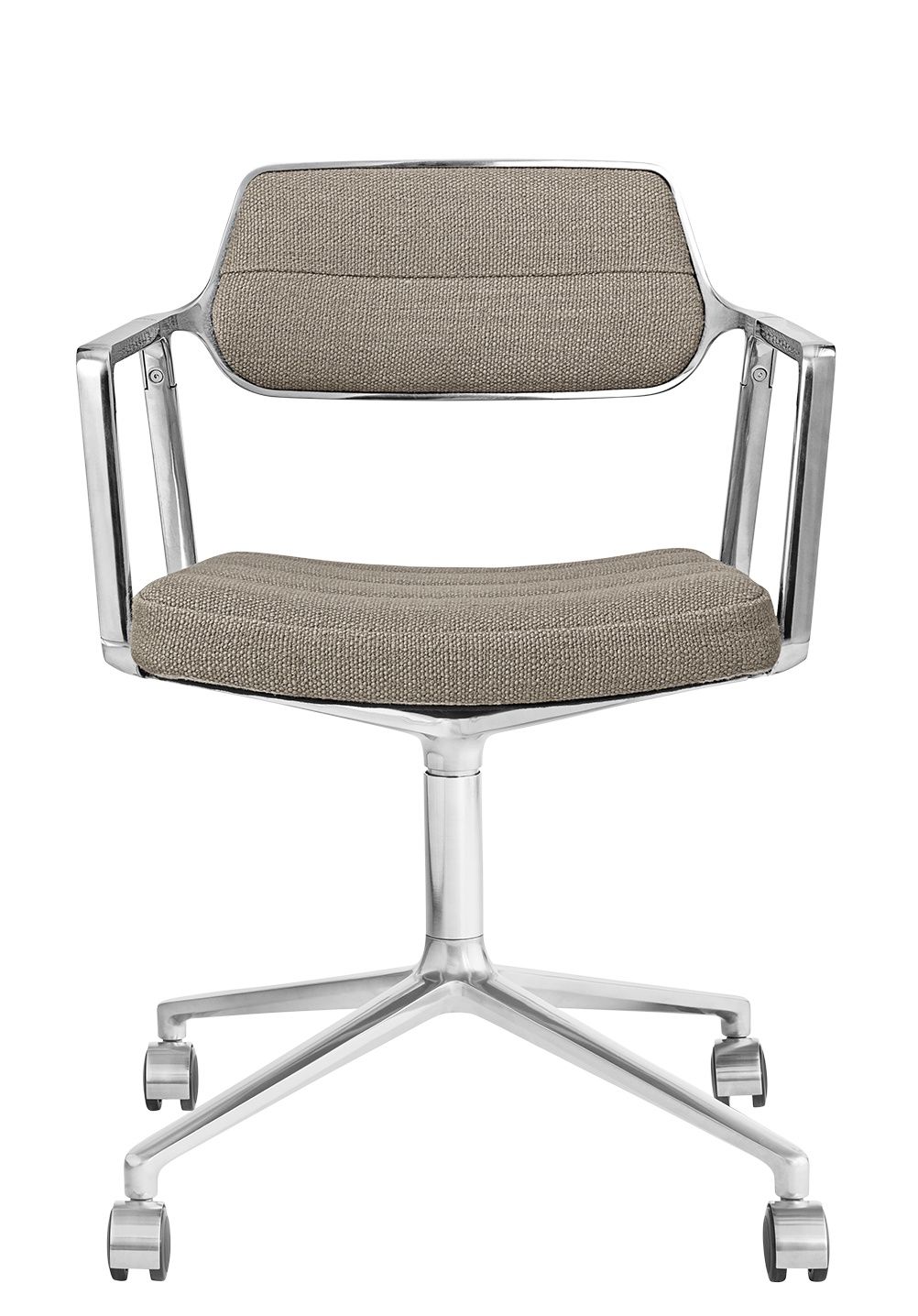 Vipp 453 / Vipp453 Swivel Chair Swivel Chair Vipp Dark sand textile / polished aluminium frame with castors