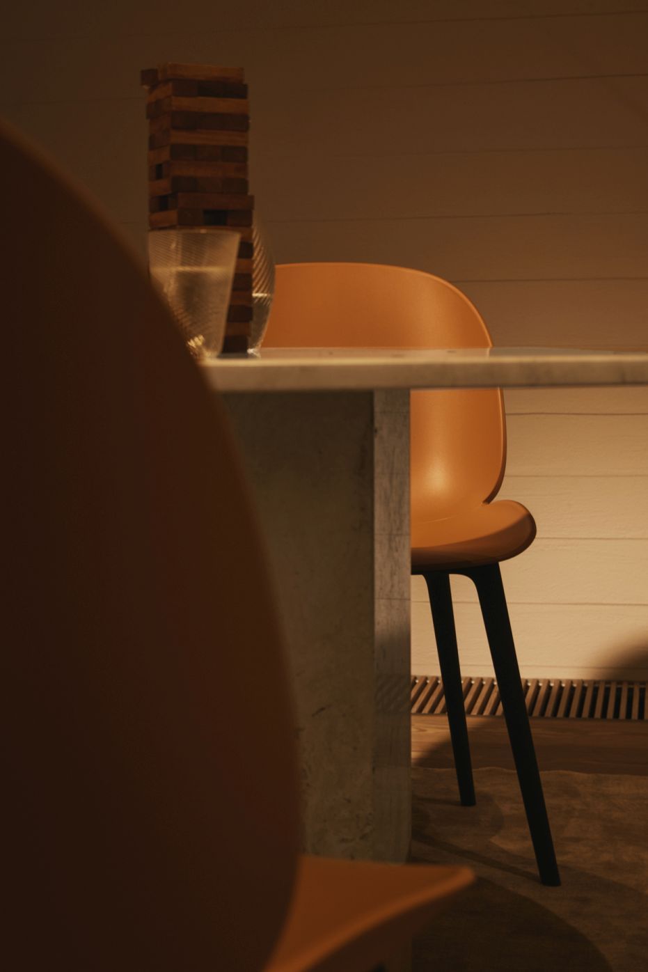 Beetle Chair Dining Chair Unupholstered Plastic Frame Alabaster White Gubi