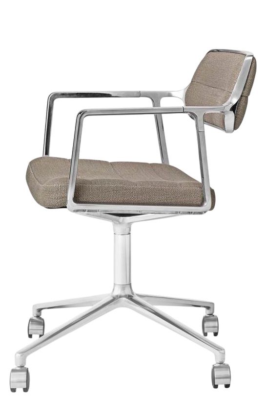 Vipp 453 / Vipp453 Swivel Chair Swivel Chair Vipp Dark sand textile / polished aluminium frame with castors