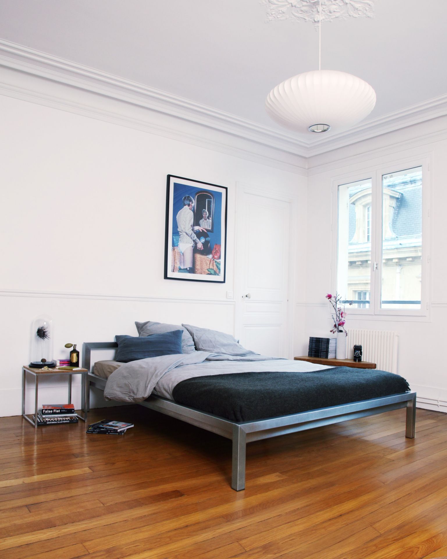 Pure stainless steel bed H 666 VA 160 x 200 cm Hans Hansen