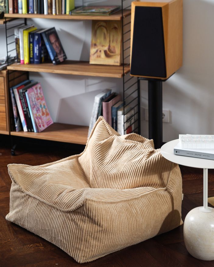 Children's beanbag armchair wide cord brown sugar Wigiwama