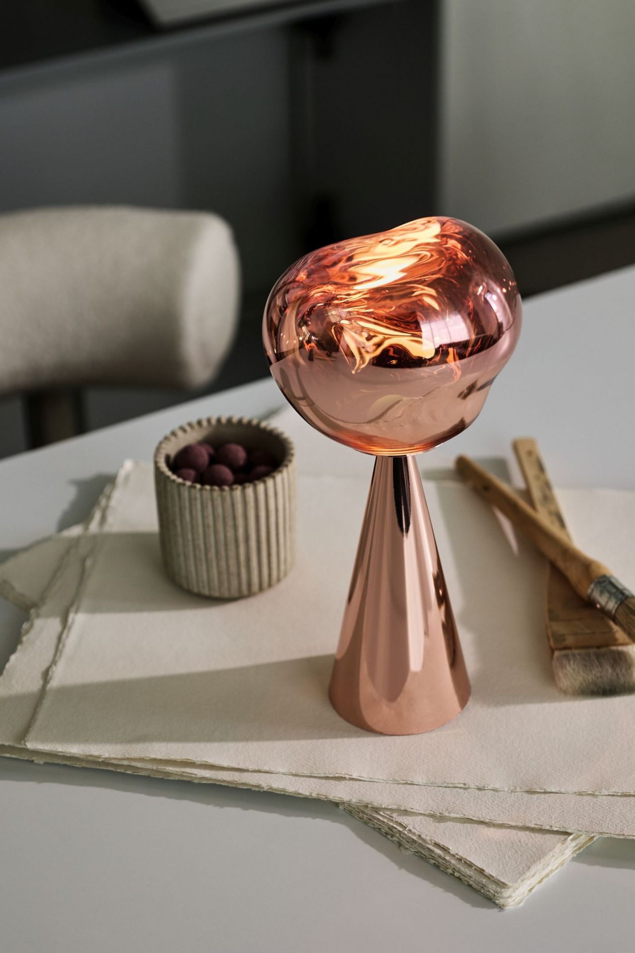 Melt Portable LED Table lamp silver Tom Dixon
