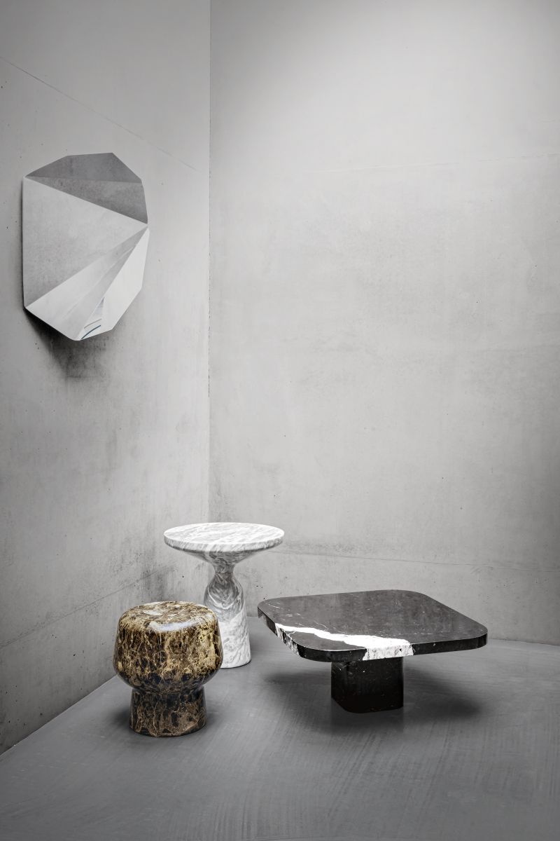 Corker No. 1 Marble Stool/Side table Bianco Carrara ClassiCon