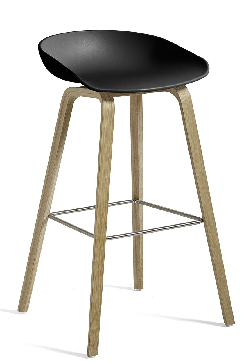 About a Stool AAS32 / AAS 32 Bar stool High Hay Oak soaped - Black