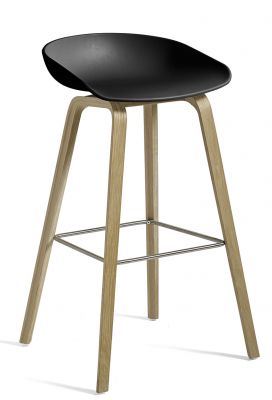 About a Stool AAS32 / AAS 32 Bar stool High Hay Oak soaped - Black