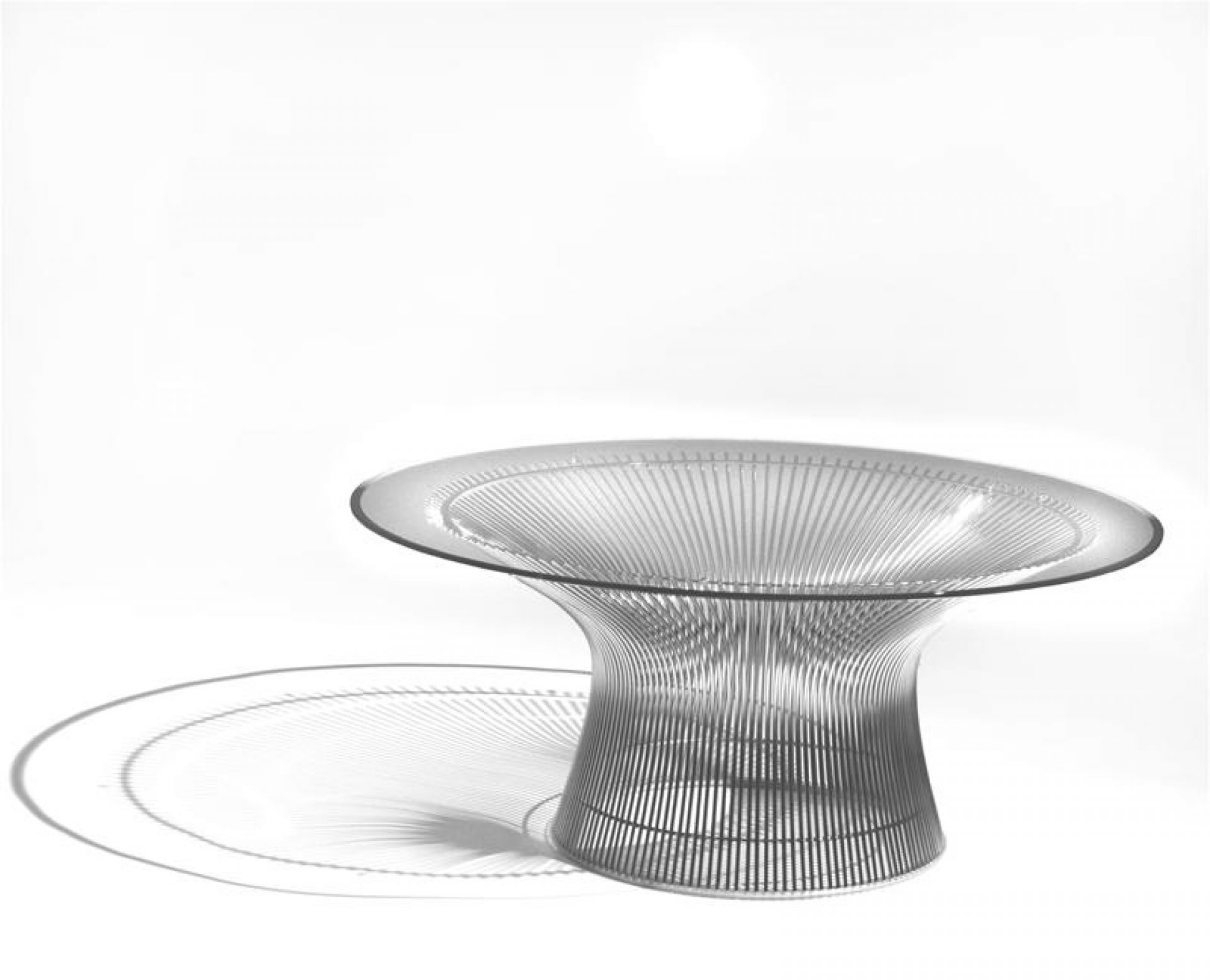 Platner coffee table crystal glass / polished nickel Knoll International - QUICK SHIP