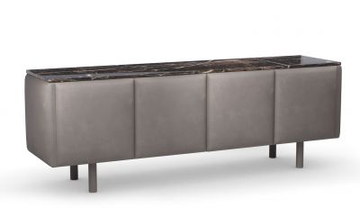 Turi Sideboard Saint Laurent Marble and Taupe Leather Mansi London