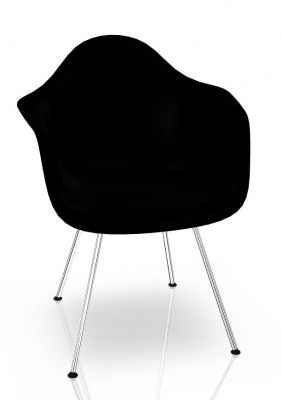 Eames Plastic Arm Chair DAX Chair Vitra Chrome - Deep black