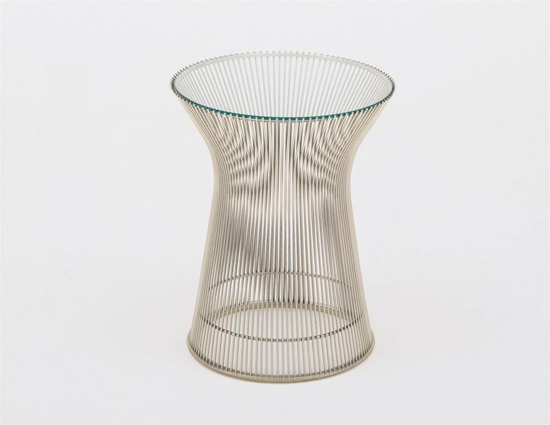 Platner side table crystal glass / polished nickel Knoll International - QUICK SHIP