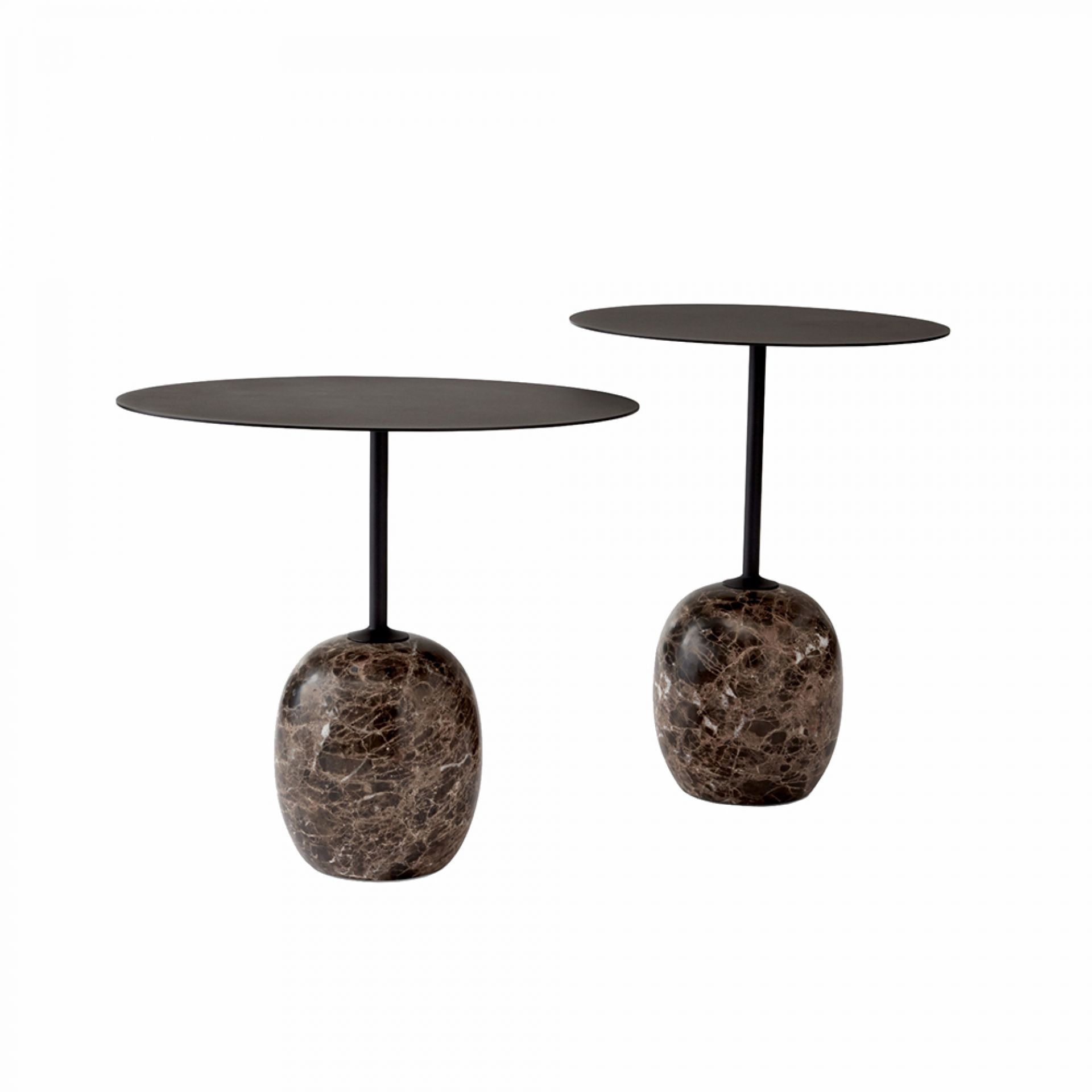 Lato Coffeetabel warm black H 50 cm with metal plate AndTradition Lato Coffeetabel warm black H 50 cm with metal plate AndTradition