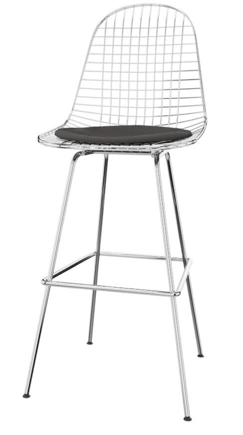 Eames Wire Bar Stool Bar stool High with seat cushion Vitra 