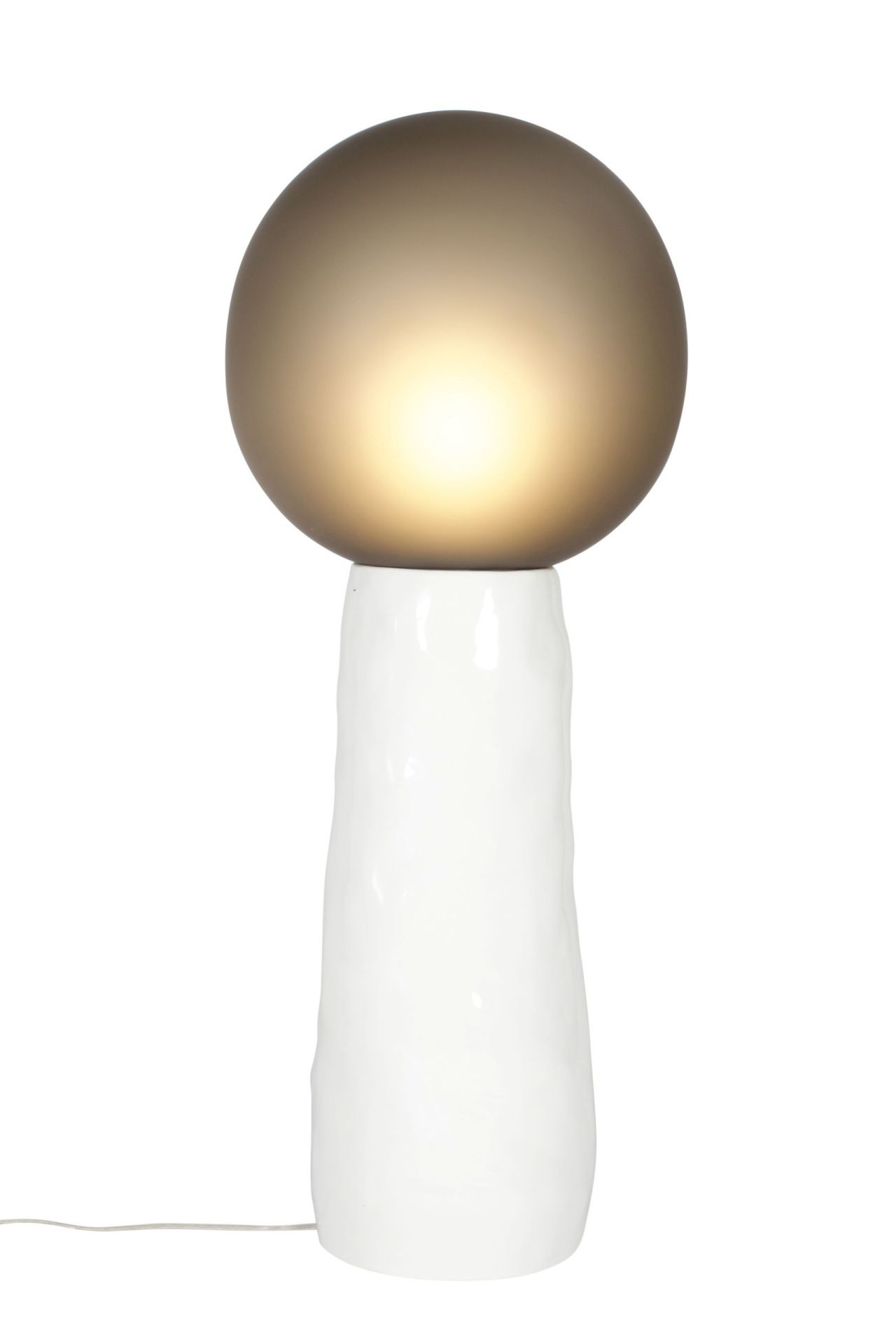 Kokeshi small floor lamp shade grey / base white Pulpo