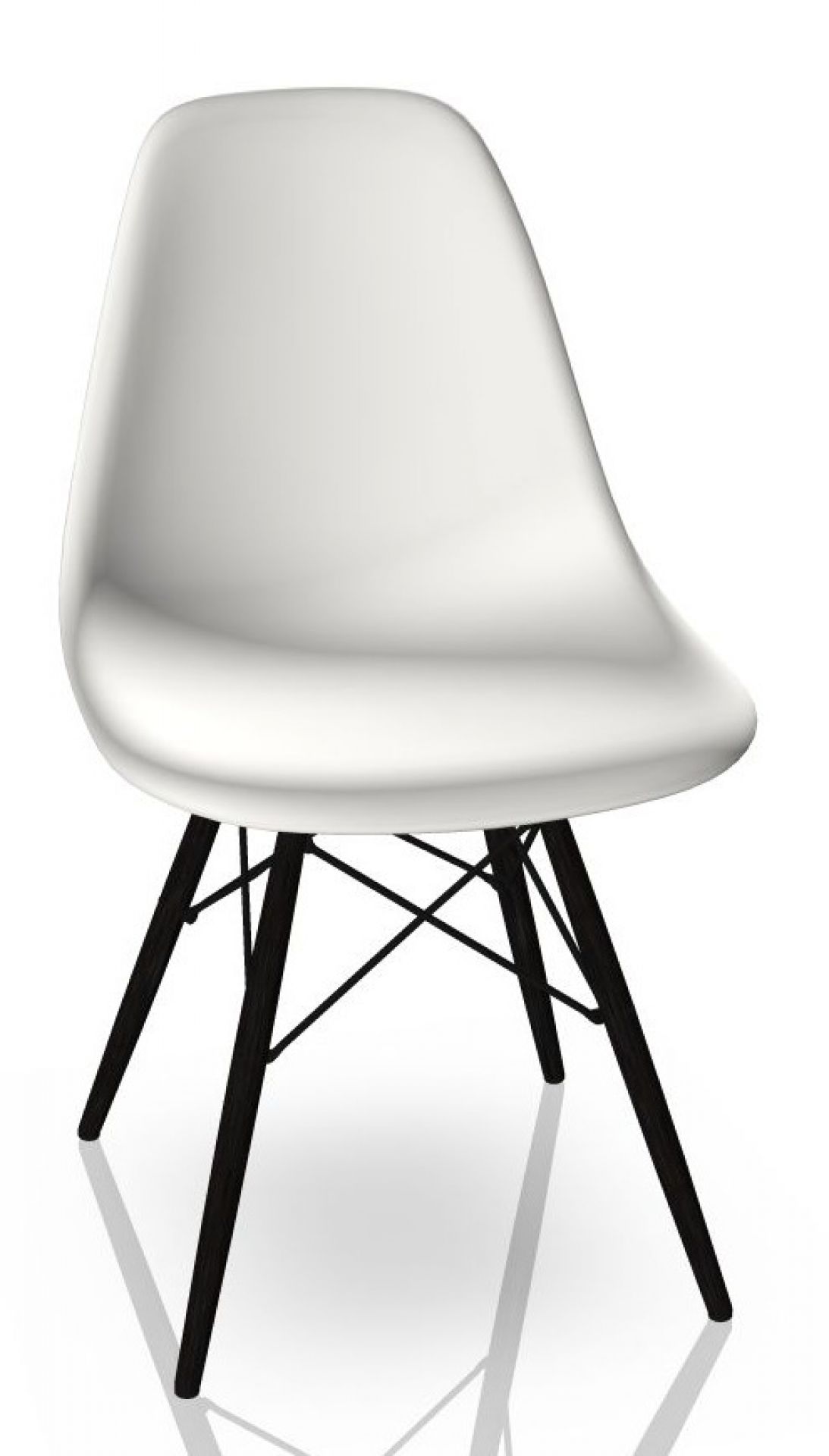 Eames Plastic Side Chair DSW Chair Vitra Maple black - White