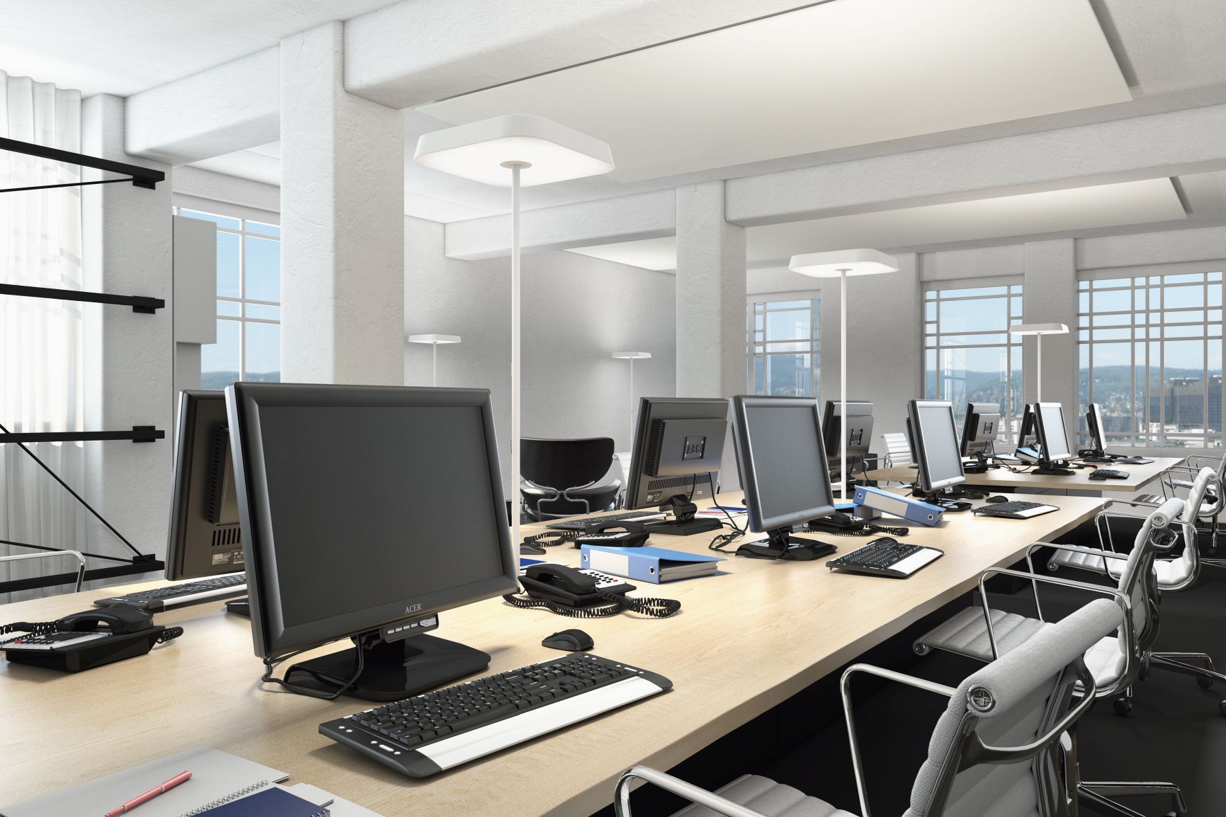 Koi-Q Surface-mounted table lamp for USM Haller black 3000K Belux