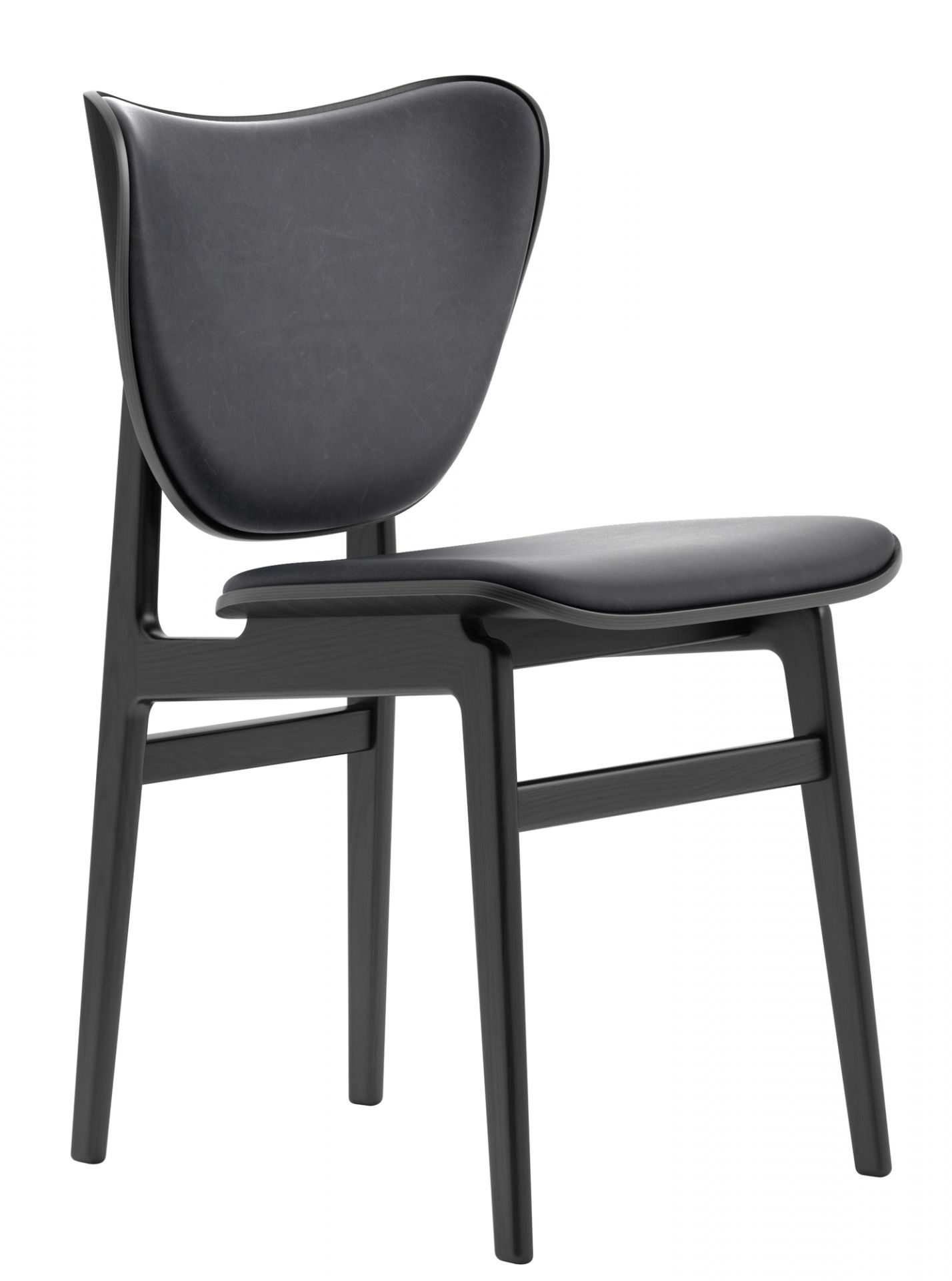 Elephant Dining Chair Stuhl mit Lederbezug in Anthrazit und Eiche schwarz. Moderner Esszimmerstuhl.