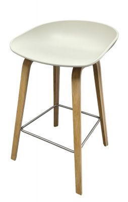 About a Stool AAS32 / AAS 32 Bar stool LOW OAK SOFT / MELANGE CREAM Hay MÄNGELEXEMPLAR 