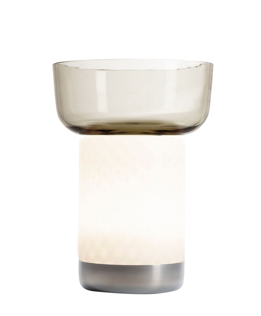 Bontà battery lamp body with bowl in grey Artemide