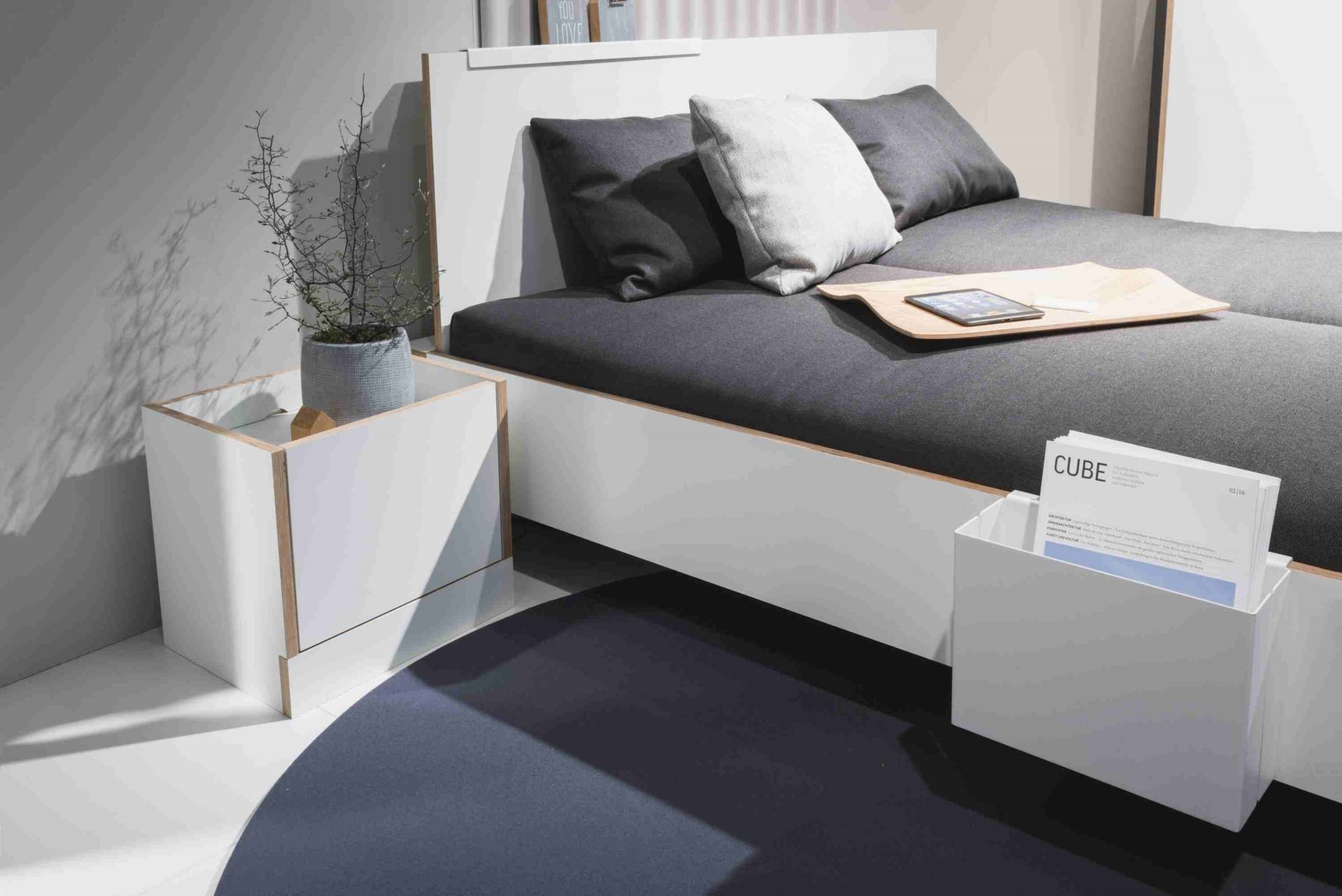 Headboard for Flai double bed anthracite Müller Möbelwerkstätten