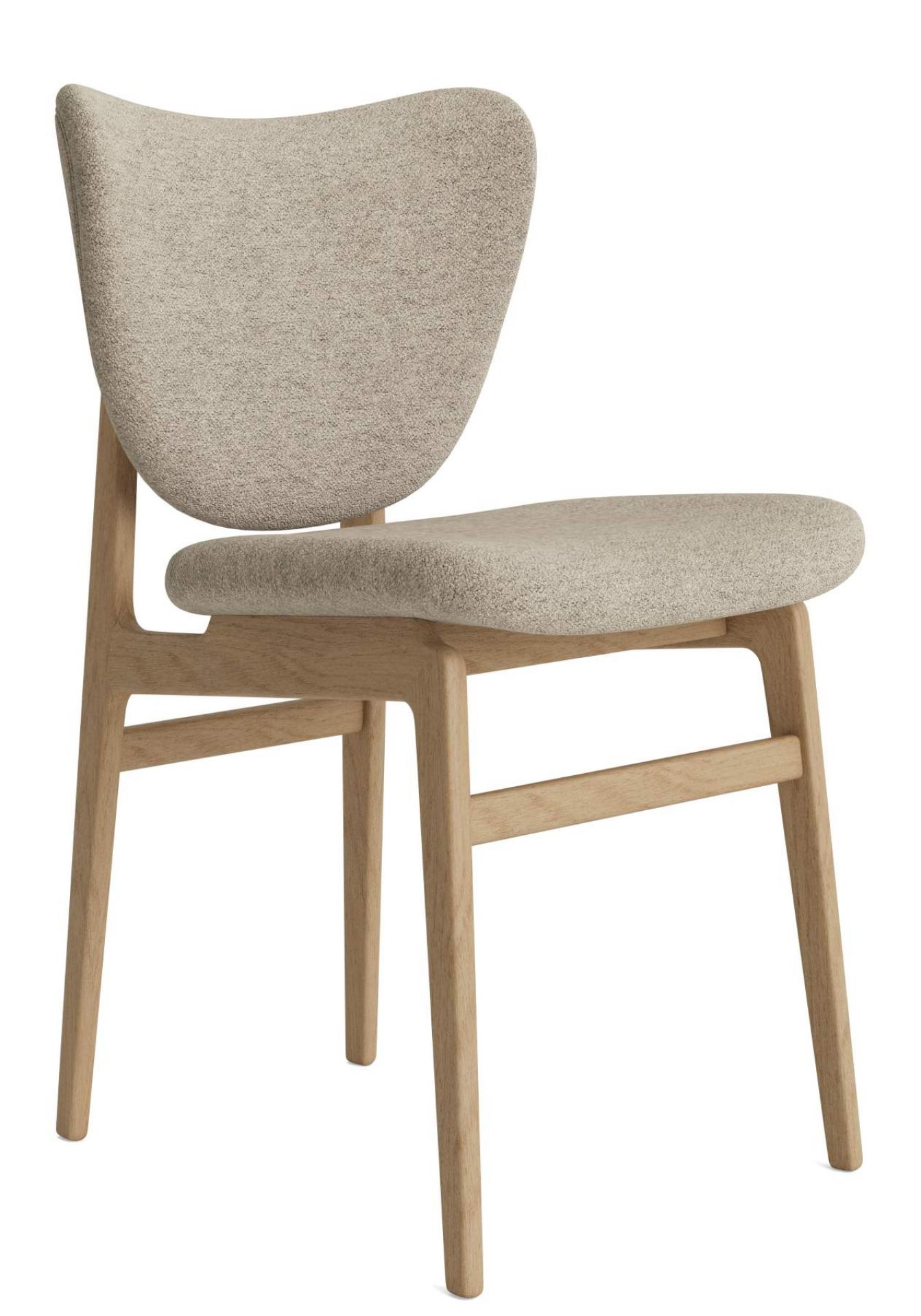 Elephant Dining Chair Upholstered Norr11 Natural oak Boucle 03