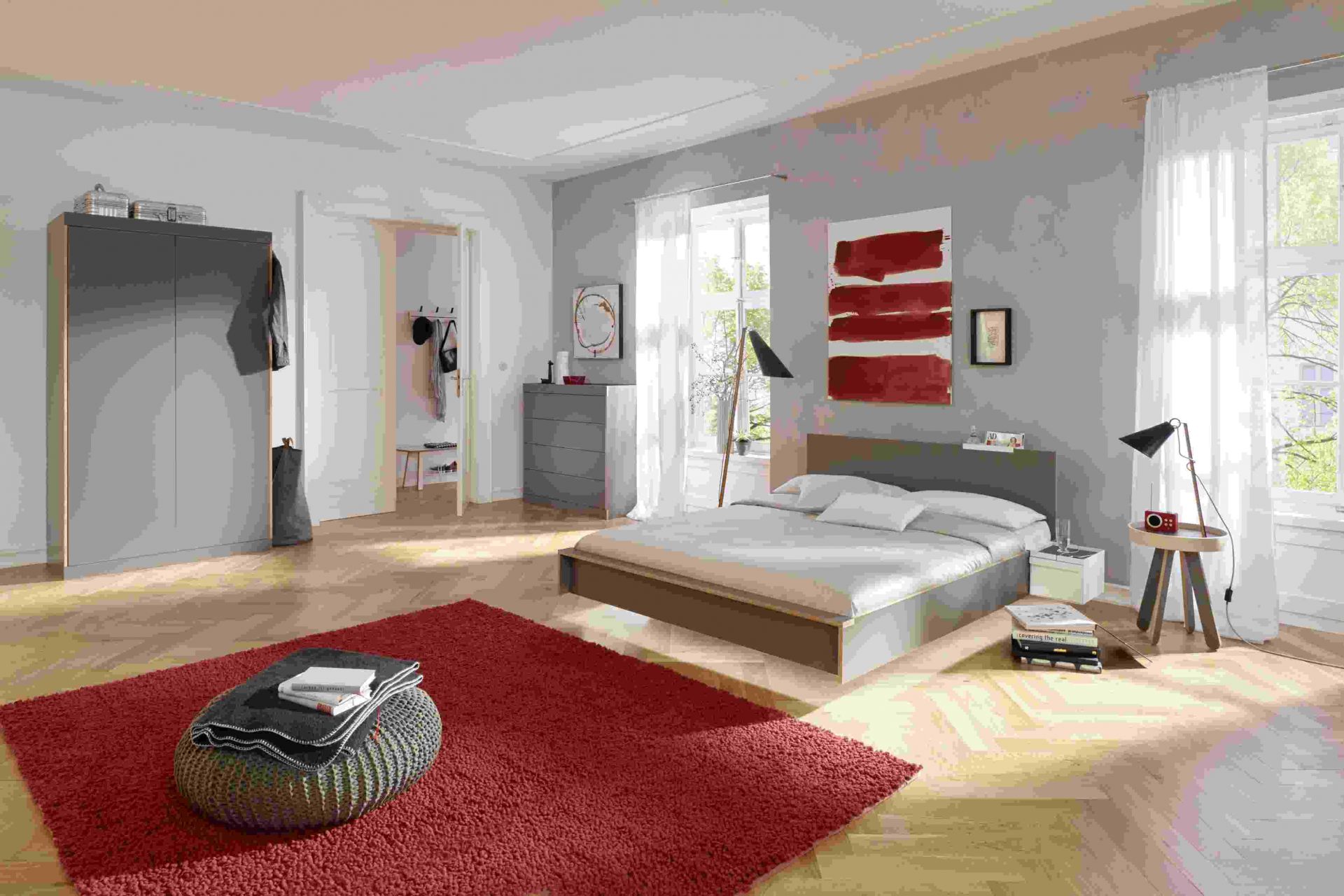 Headboard for Flai double bed anthracite Müller Möbelwerkstätten